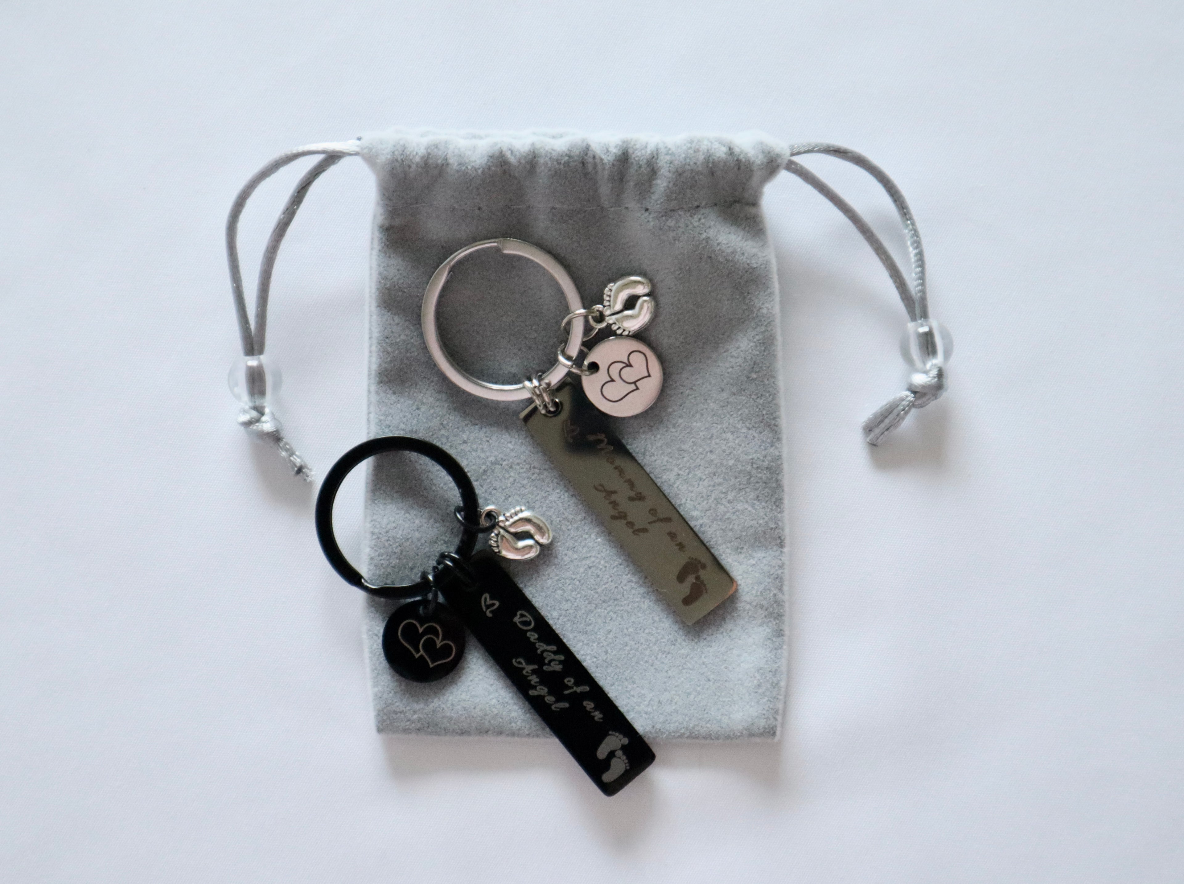 Mom and Dad of an Angel keychain